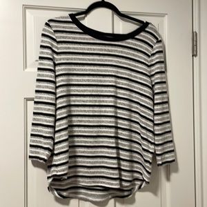 Liverpool Black and White Striped Sweater, Sz M